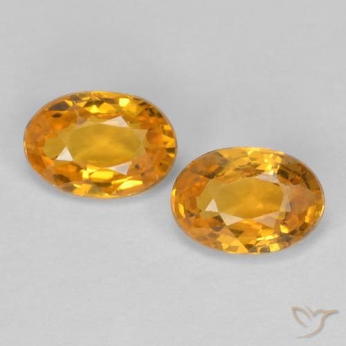 1.22ctw Natural Laranja escuro-dourado Safira, oval, VVS