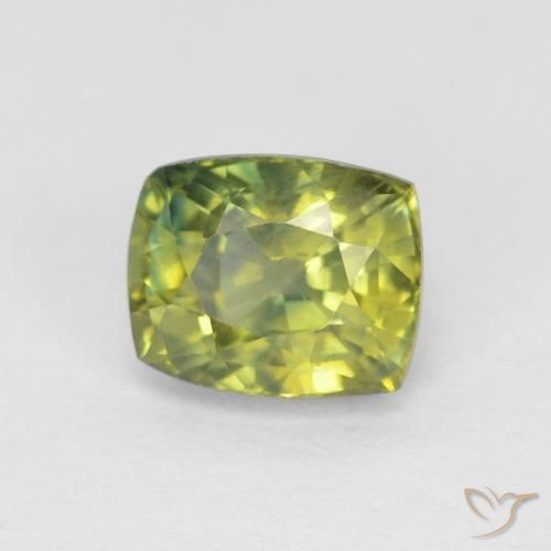 0.98ct Natural Medium Light Green Safira, Almofada, VVS-VS