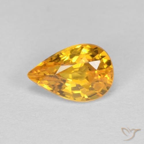 0.56ct Natural Dourado Escuro Safira, Formato de pêra, VVS