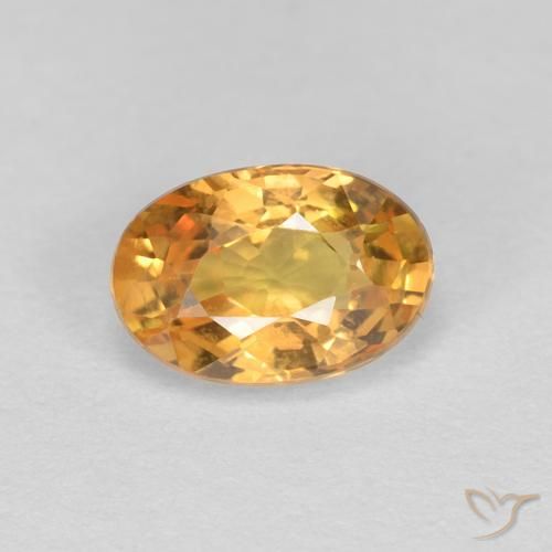 0.65ct Natural Laranja-Ouro Safira, oval, VVS