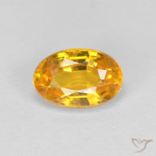 0.66ct Natural Laranja Dourada Safira, oval, VVS