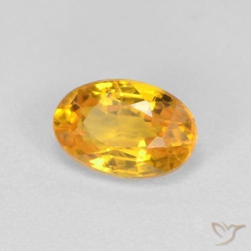 Safira Laranja Dourada Natural 0.66ct, oval, VVS