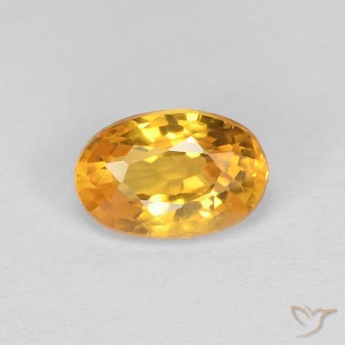 Safira Laranja Dourado Profundo Natural 0.55ct, oval, VVS
