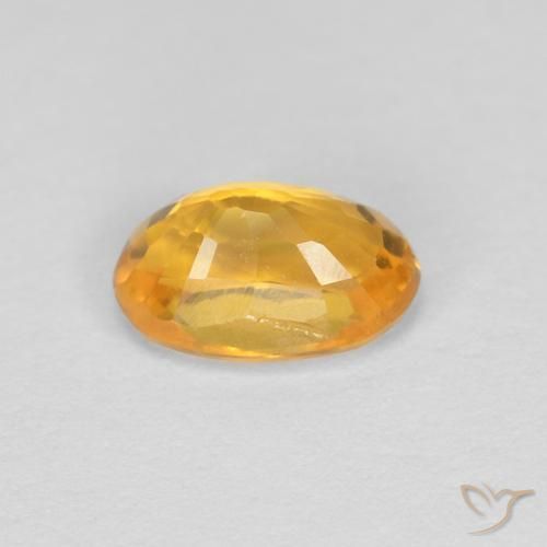 Safira Laranja Dourado Profundo Natural 0.55ct, oval, VVS