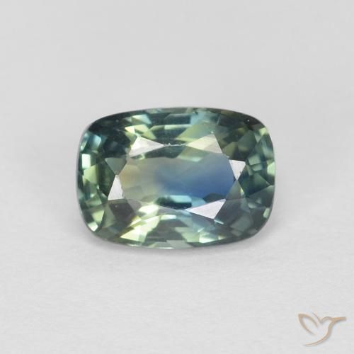 Safira multicolorida solta de 0,89 quilates, corte almofadado de 6,4 x 4,5 mm de Madagascar, Photo A