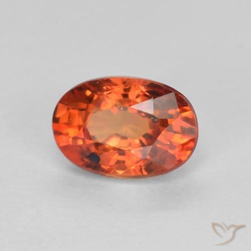 Safira vermelho médio Natural 0.76ct, oval, VS-SI