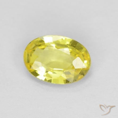 Safira amarelo médio Natural 0.49ct, oval, VVS