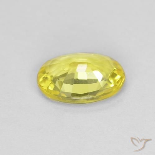 Safira amarelo médio Natural 0.49ct, oval, VVS