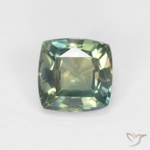 1.15ct Natural Azul verde Safira, Almofada, VVS