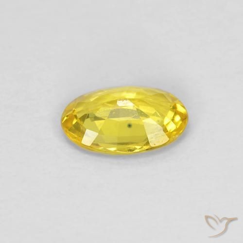 Safira ouro amarelado Natural 0.43ct, oval, VVS-VS