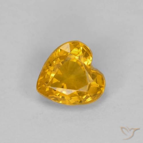 0.51ct Natural Laranja Profundo-Ouro Safira, Coração, VS