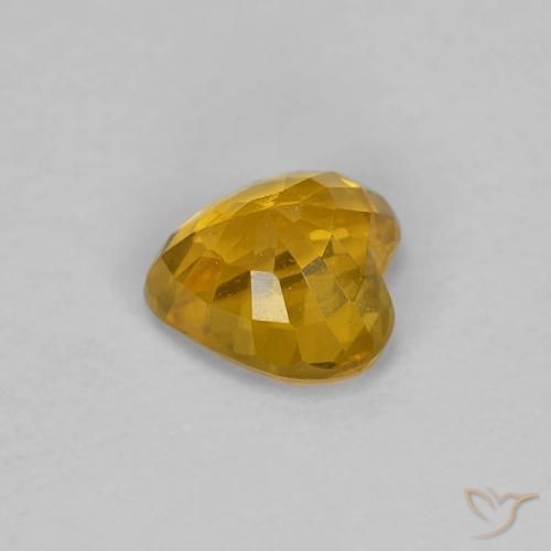 Safira Laranja Profundo-Ouro Natural 0.51ct, Coração, VS
