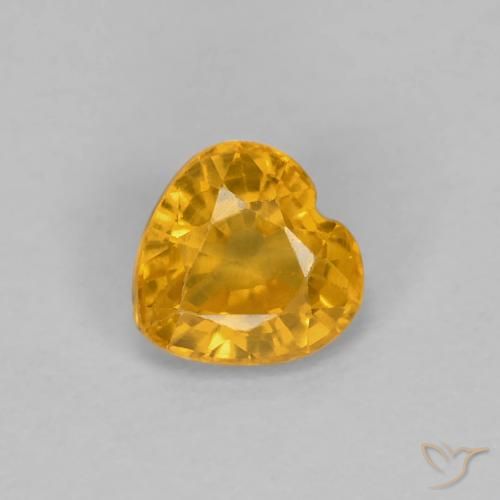 0.47ct Natural Laranja Profundo-Ouro Safira, Coração, VS