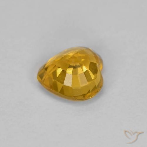 Safira Laranja Profundo-Ouro Natural 0.47ct, Coração, VS