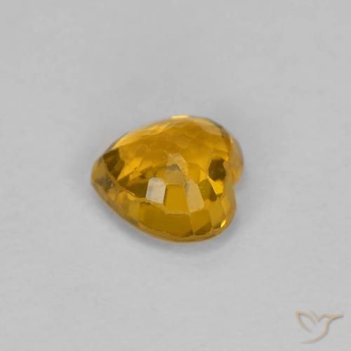 Safira Laranja escuro-dourado Natural 0.43ct, Coração, VS