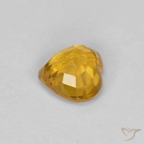 Safira Laranja Profundo-Ouro Natural 0.48ct, Coração, VS