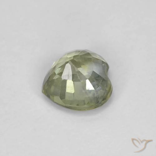 Safira Verde Limão Pálido Natural 0.57ct, Coração, VS