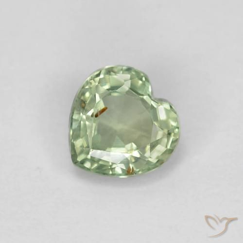 0.48ct Natural Luz verde Safira, Coração, VS