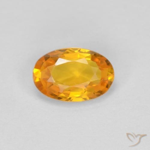 0.62ct Natural Laranja escuro-dourado Safira, oval, VVS