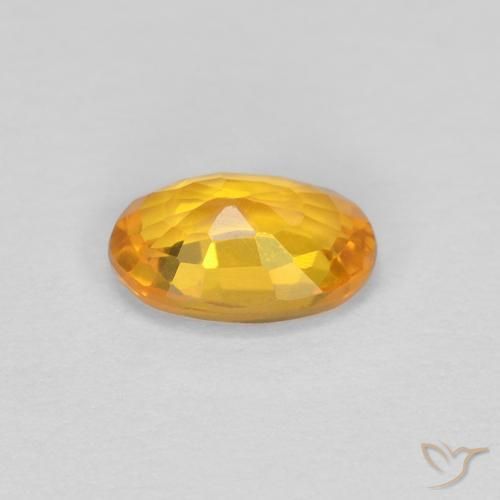 Safira Laranja escuro-dourado Natural 0.62ct, oval, VVS