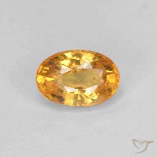 0.75ct Natural Laranja Profundo-Ouro Safira, oval, VVS
