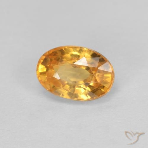 Safira Laranja Profundo-Ouro Natural 0.75ct, oval, VVS