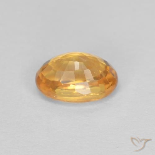 Safira Laranja Profundo-Ouro Natural 0.75ct, oval, VVS