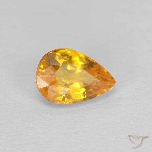 Safira Dourado Natural 0.63ct, Formato de pêra, VVS