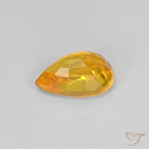 Safira Dourado Natural 0.63ct, Formato de pêra, VVS