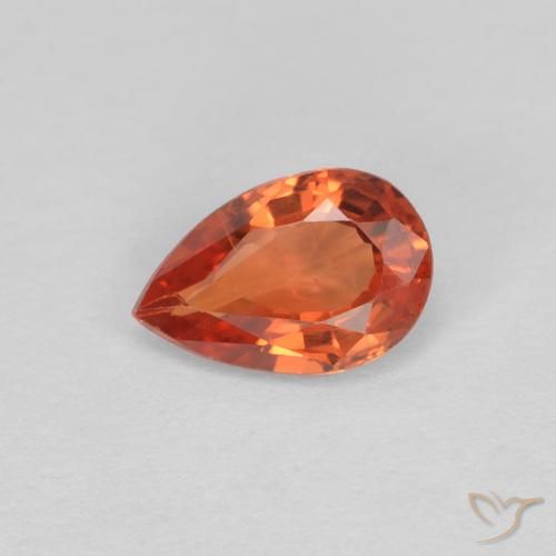 0.50ct Natural laranja avermelhado Safira, Formato de pêra, VVS