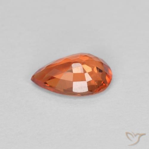 Safira laranja avermelhado Natural 0.50ct, Formato de pêra, VVS