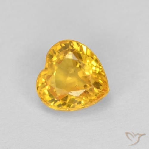 0.52ct Natural Dourado Safira, Coração, VS