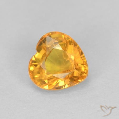 Safira Laranja escuro-dourado Natural 0.48ct, Coração, VS