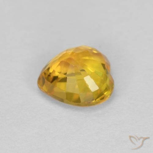 Safira Laranja escuro-dourado Natural 0.48ct, Coração, VS