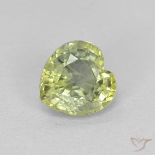0.48ct Natural Verde oliva Safira, Coração, VS