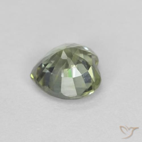 Safira Verde oliva Natural 0.48ct, Coração, VS
