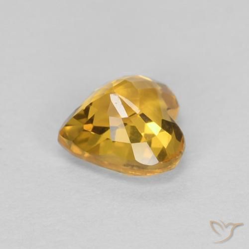 Safira Laranja Dourada Natural 0.56ct, Coração, VVS