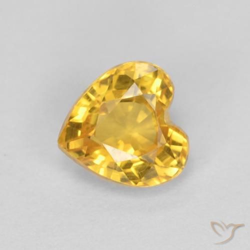0.53ct Natural Laranja Dourada Safira, Coração, VVS