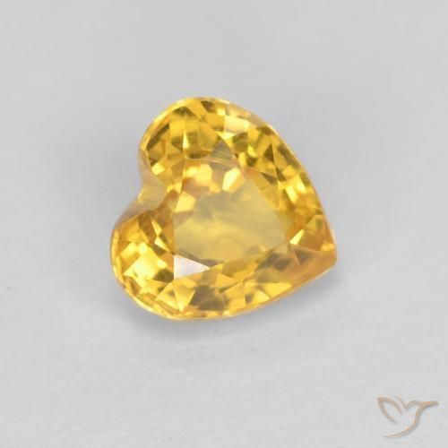 Safira Laranja Dourada Natural 0.53ct, Coração, VVS