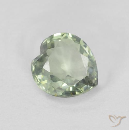 Safira Luz verde Natural 0.42ct, Coração, VVS