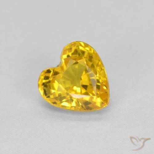 0.44ct Natural Dourado Safira, Coração, VVS