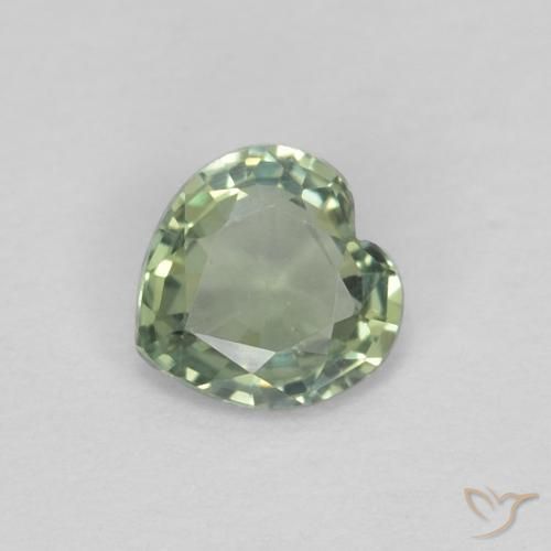 0.38ct Natural verde quente Safira, Coração, VVS-VS
