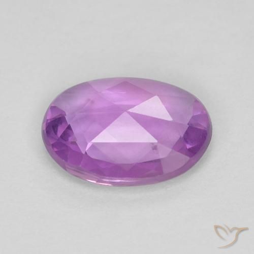 Safira Roxo rosado médio Natural 0.65ct, oval, VVS-VS