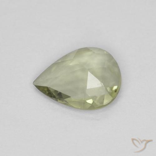 Safira verde quente Natural 0.34ct, Formato de pêra, VVS-VS