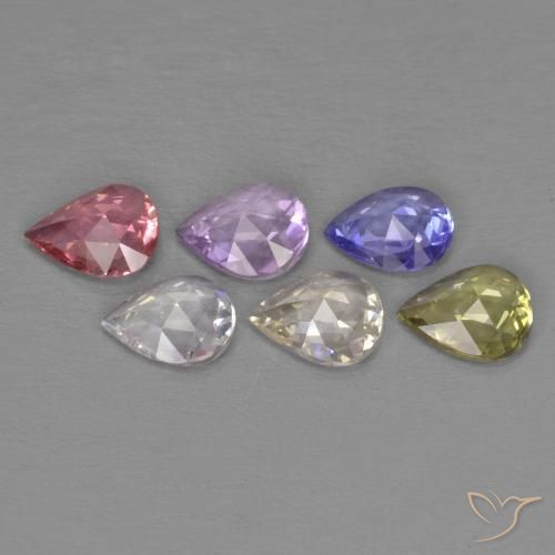 Pedras preciosas de Safira Multicolorido natural de 2.72 ct, Formato de pêra, VVS-VS