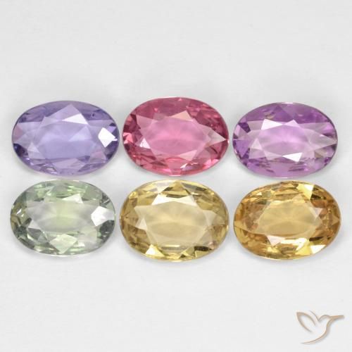 Pedras preciosas de Safira Multicolorido natural de 3.98 ct, oval, VVS-VS