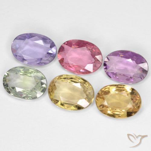 Pedras preciosas de Safira Multicolorido natural de 3.98 ct, oval, VVS-VS