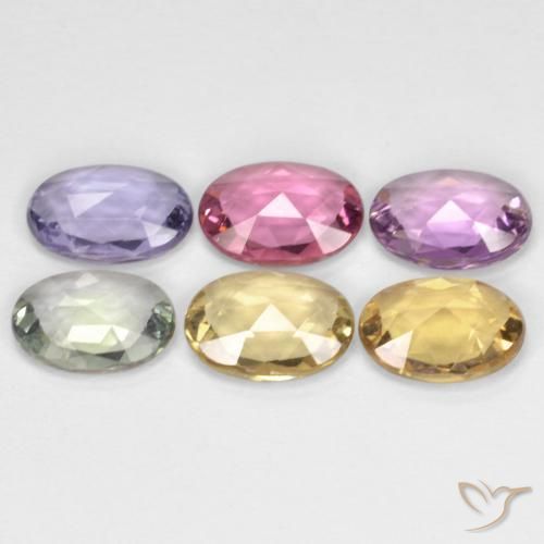 Pedras preciosas de Safira Multicolorido natural de 3.98 ct, oval, VVS-VS