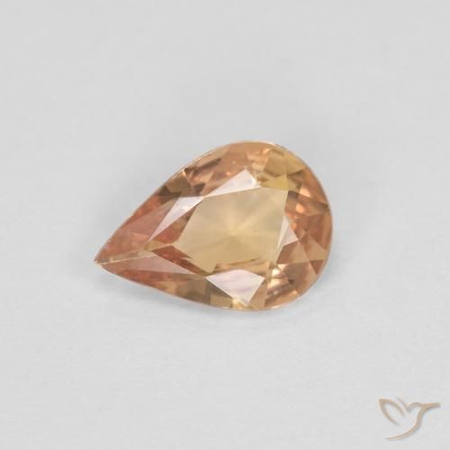0.51ct Natural Dourado Pêssego Claro Safira, Formato de pêra, VVS