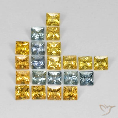 Pedras preciosas de Safira Multicolorido natural de 2.87 ct, Quadrado, VS